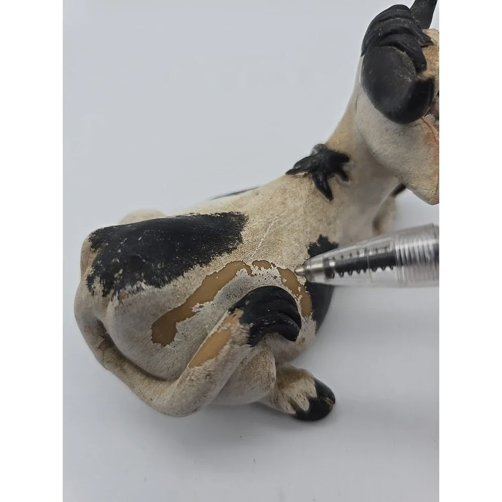 Vintage 1990's Pete Aspit Happy Holstein Cow Figure Milking Cow